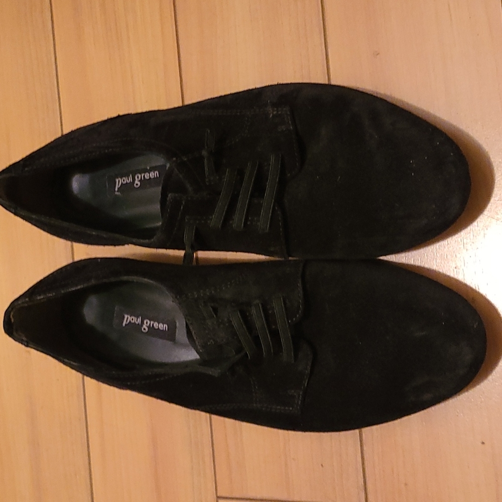 Paul Green Black Suede Slip on Shoes